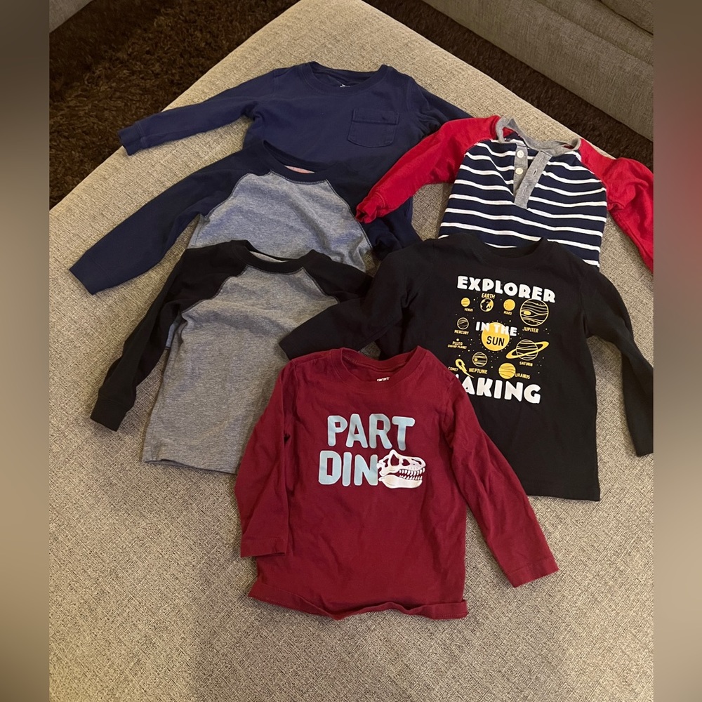 Six 18 month boy long sleeve shirts